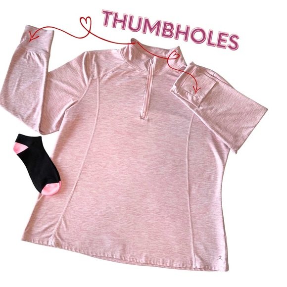 Danskin Activewear 3 PC Set - Gray Leggings, Pink Pullover & New Socks - Size XL - Picture 9 of 11